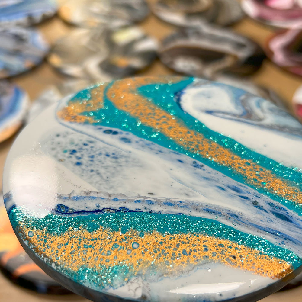 Create Stunning Coaster Art with Paint-tastic's 4PC Ceramic Coaster Kits!