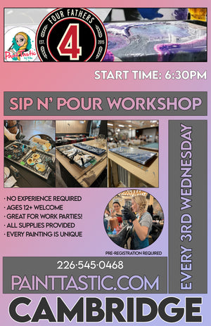 Acrylic Pour Workshop @ Four Fathers Brewing | APRIL 16TH @ CAMBRIDGE