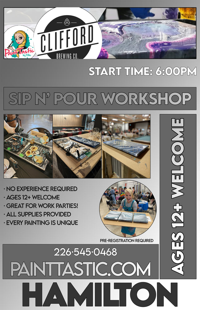 Acrylic Pour Workshop @ Clifford Brewing | MAY 15TH @ HAMILTON